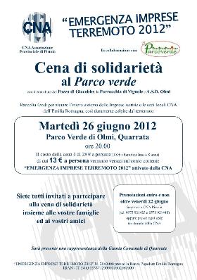 volantino Cena di solidarietà 26 giugno 2012 rid