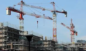 palazzoni con selva di gru