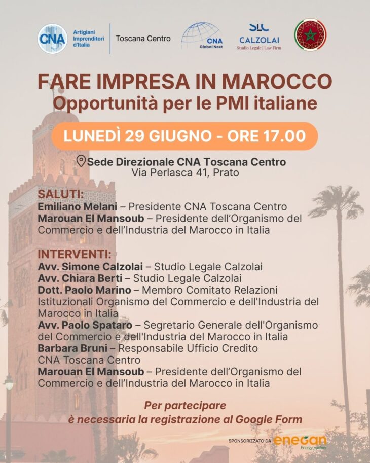 Programma evento Marocco 29 giugno 2026
