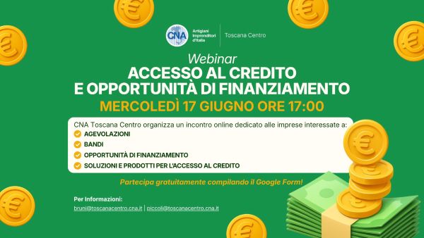 Webinar 17 giugno 2026 su accesso al credito
